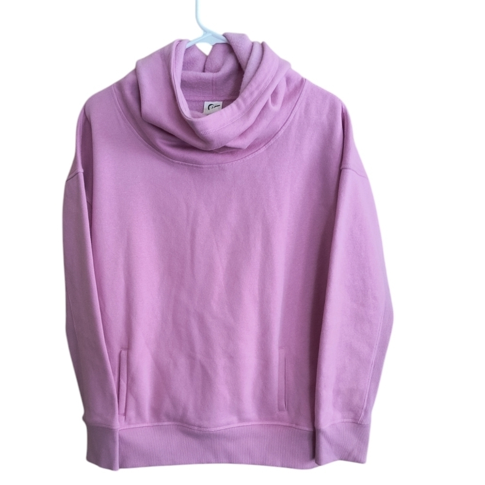 Zyia Active Pink Cowl Neck Hooded Sweatshirt Size S